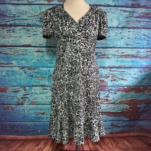 Animal Print Short Sleeved Dress